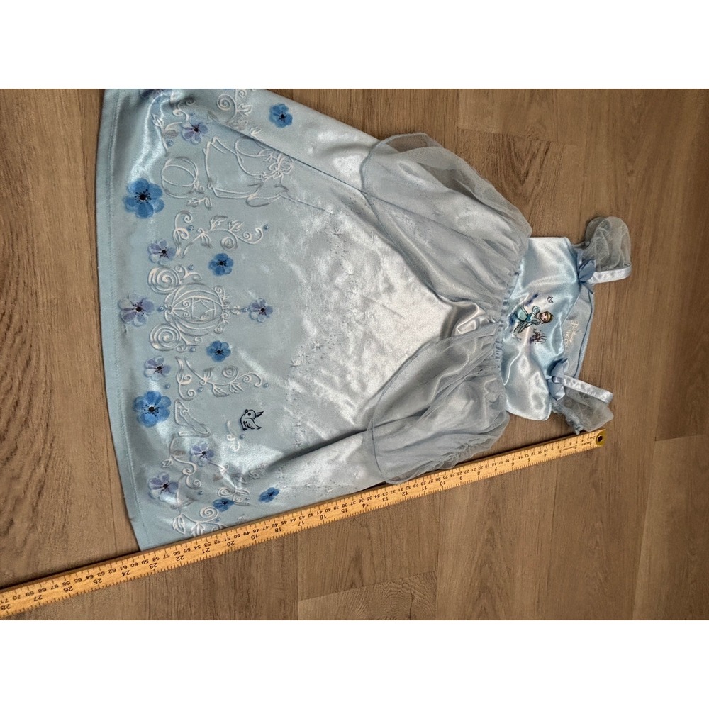 Disney Princess Cinderella Nightgown Light Blue Velour Mesh Dress 3T RN87652 - Picture 4 of 6